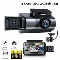 Vaizdo registratorius automobiliui 3 kanalų HD 1080P priekinė, vidinė, galinė kamera