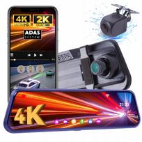 Automobilio vaizdo registratorius priekiui ir galui 4K+2K WiFi ADAS