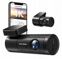 Automobilinė kamera Wolfbox i05 4K+1080P GPS WiFi priekinė/galinė vaizdo registratorius