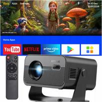 Projektorius 4K UHD WiFi Bluetooth Android, su garsiakalbiu, nuotolinio valdymo pultu, USB, AUX, HDMI