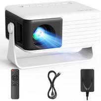 Nešiojamas mini projektorius 1080P Full HD, HDMI, USB, baltas