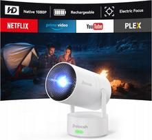 Nešiojamas mini projektorius 1080P Android WiFi Bluetooth 4K HDMI LED