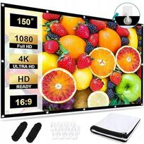 150 colių 4K HD nešiojamas sulankstomas projektoriaus ekranas namų kinui