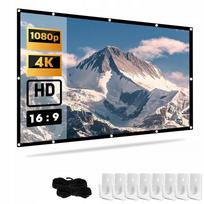 Projektoriaus ekranas 100'' 220x125 cm HD 4K 16:9 sieninis
