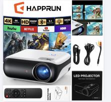 Projektorius 4K Full HD 1080P HAPPRUN H1 Bluetooth, nešiojamas, HDMI, USB