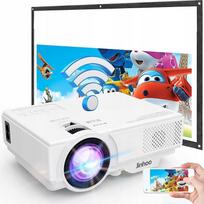 LED filmų projektorius JINHOO WiFi Bluetooth namų kino teatrui