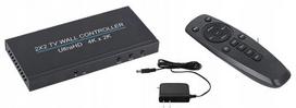 Vaizdo sienos valdiklis TV WALL 2x2 HDMI, 4 išėjimai, Full HD 1080P, nuotolinio valdymo pultas