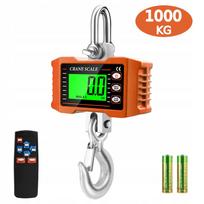 Kranų svarstyklės su LCD ekranu, nuotoliniu valdymu ir kabliu, 1000 kg, oranžinės