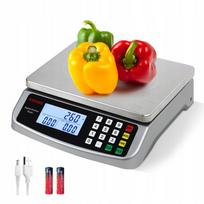Virtuvinės svarstyklės Gastronomy 40 kg INOX LCD Tara PCS USB 1 g skaitmeninės