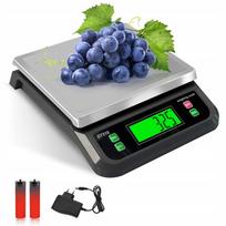 Virtuvinės svarstyklės elektroninės 40kg LCD plieninės tara PCS tikslios