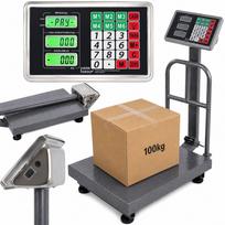 Elektroninės 100 kg parduotuvės svarstyklės su atlošu LCD