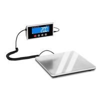 Siuntų platforminės svarstyklės 200 kg, 100 g, nerūdijančio plieno, LCD, su maitintuvu ir baterijomis