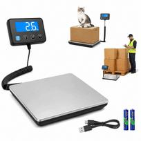 Skaitmeninės 200 kg pakuočių svarstyklės su LCD ir USB ekranu, sidabrinės