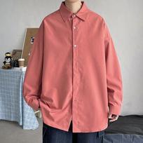 Vyriški korėjietiški madingi balti marškiniai ilgomis rankovėmis Vyriški Harajuku juodi dideli marškiniai Vyriški marškiniai su sagutėmis Palaidinės 5XL M oranžinė