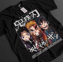 Demon Slayer marškinėliai Tanjiro marškinėliai Zenitsu KNY Nezuko Inosuke Akaza Muzan Tee 4XL brown
