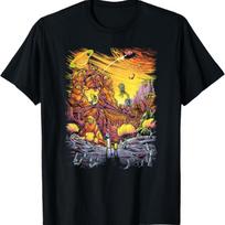 Rick and Morty Alien Landscape T-Shirt S juoda