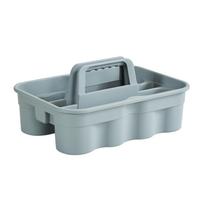 Sturdy Plastic Storage Bin Ergonomic Handle and Divideds Compartments for Garage Tool Organization 1