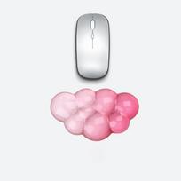 Cloud Wrist Rest for Keyboard and Mouse Clear Transparent Ergonomic Cute Mouse Wrist Pad Silicone Non-Slip Wrist Pad for Compute white
