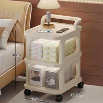 Multi-layer Mobile Storage Trolley with Drawers for Living Room Snacks & Sundries 34.5*25.5*40 cm gray