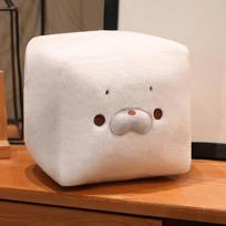 Kawaii Tofu Square Seal Plush Toy Throw Pillow Creative Cartoon Seal Stress Relief Doll Funny Animal Cushion Home Decoration 7cm white