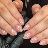 24pcs White Dot Press On Nail With Flash Coating Short Pointed Design False Nail For Women Daily Wear And Party 1 brown