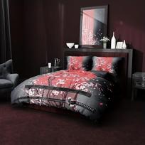 Queen Size Samurai Sword Red Sakura 3D Duvet Cover Set Ultra Soft Breathable Bedding with Zipper AU Single140x210cm gray