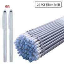 20-50Pcs set Silver Refill 0.8mm Fabric Marker for Sewing Cotton Silk Leather Textile Patchwork Marking Erasable Washable Handle gray