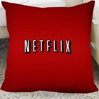 1Pc Netflix Pillow Case Square Pillow Cushion Cover Bedroom Sofa Room Decoration Casual Pillow Cover Peach skin 18*18(CM)-1Pcs red