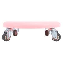 Abdominal Exercise Skateboard Wheel Board 4 Rollers 360 Degrees Swivel Quiet Heavy Load Bearing Slide Abdominal Plate Pink white