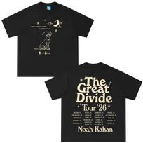 Noah Kahan The Great Divide Tour 2026 Merch TShirt Cotton Men's unisex Popular Oversized Comfo XS gray
