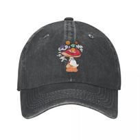 Mushroom Buddh Unisex Style Baseball Caps Yoga Meditation Psychedelic Distressed Washed Hats Cap Vintage Adjustable Snapback Hat One Size gray