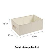 Medvilninė lininė sulankstoma drabužių laikymo dėžė su sukraunamu dizainu miegamajam ir spintai tvarkyti 16L beige