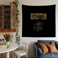 Vintage Band LLed ZZeppelin Anime Tapestry Indian Buddha Wall Decoration Witchcraft Bohemian Hippie Wall Hanging Sheets 74x94cm(29x37in) brown