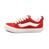 Vans Knu Skool Textile, Split Cow Leather Abrasion Resistant Low top Skateboard Shoes Unisex Red VN000D75BOP 34.5 raudona