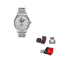 TISSOT Le Locle kolekcijos Mechaninis judesys 30m atsparumas vandeniui Vyriškas laikrodis 39,3 mm Baltas ciferblatas T006.407.11.033.02 Regular Watch Box gray