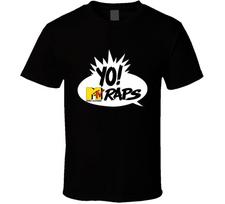 MTV Yo Raps Black T Shirt Mens Womens Tees Top M gray