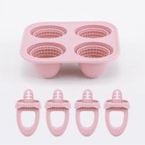 Premium Baby Ice Cream Pops Silicone Mold Ice Cream Maker Popsicles Molds Baby Teething Feeding Pacifier Teether Toy Baby Sutff beige