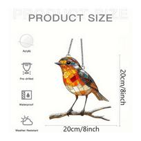 Robin Bird On Branch Suncatcher Stained Glass Effect Hanging Window Ornament Windows Garden Or Indoor Spaces Acrylic board gray