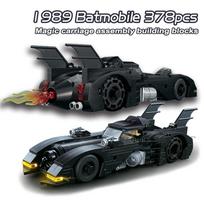 Super Heroes Series Batmobile Construction Blocks 1989 Classic Bat Chariot Car Model Bricks Playthings Designed For Children Boys Xmas Gifts gray