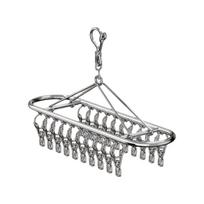 Clothing Rack 20/30 Clips Socks Drying Rack Stainless Steel Windproof Sock Laundry Airer Rust-proof Laundry Hanger Balcony gray