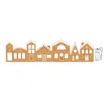 Christmas Window Display Gingerbread House Set Led Village Set with Gingerbread House for Farmhouse Christmas Decoration XXL beige