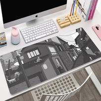 Cute Cat Computer Mouse Pad Gamer Mousepad Purple Art Large x Kawaii Mouse Mat Pads XXL Mause Carpet PC Accessories Desk Mat 800x300x2mm gray