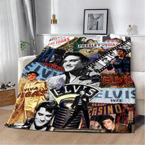 Spausdinta antklodė Pikniko antklodės Karalius E-Elvis Presley Šilta antklodė Minkšta ir patogi antklodė Namams Kelionėms Gimtadienio dovana 75X95CM gray