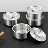 Nerūdijančio plieno garintas kiaušinių dubenėlis Ramen ryžiai vaisių salotos troškinio dubenėliai su dangčiais sriubos puodelis maisto indas virtuvės stalo reikmenys 1PCS gray