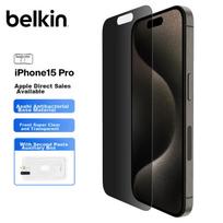 BELKIN IPhone 15 Pro Tempered Glass Screen Protector, Privacy Film for IPhone 15 Pro, Anti-Peeping Film, And Shockproof OVA149