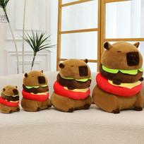Mielas Kapibaros pliušinis žaislas Burgerio Kapibara lėlė Mergaitės Vaikų lėlių automato lėlė 30cm（320g） brown
