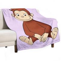 monkey curious george Throw Blanket Single Sofa Quilt Vintage Sofas Blankets 30x40in white