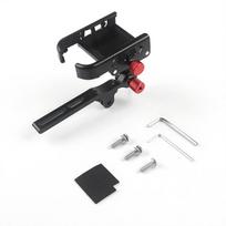 Aluminum Alloy Shockproof Bike Phone Holder with Integrated Handlebar Mount for Navigation, Light, and Camera black