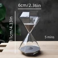 Creative Diamond Shaped Hourglass Timer 5-Minute Indoor Outdoor Multifunctional Decorative Accessories Creative Ornaments Gifts gray