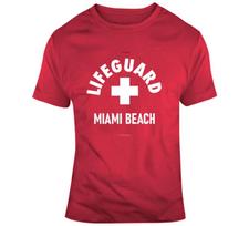Lifeguard Miami Beach Florida Summer Ocean Surfing Gift South Beach T Shirt Mens Kids Womens Boys girls children L red